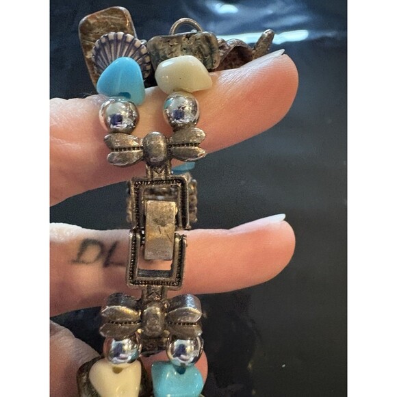 Vtg Southwest Watch Women 25mm Silver Tone Beaded Bracelet Band-Untested - Picture 6 of 9